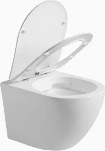 Eros ES OVAL fali WC - perem nélküli - WC ülőkével - VORTEX örvényöblítéssel - 53,5 cm