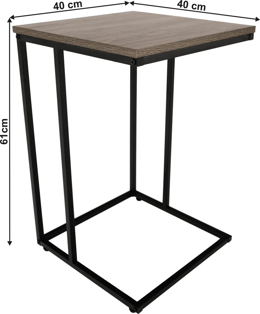 Konzolasztal, tölgy/fekete, KALA