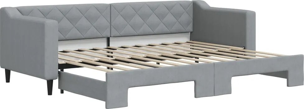 vidaXL világosszürke kihúzható szövet heverő 80 x 200 cm