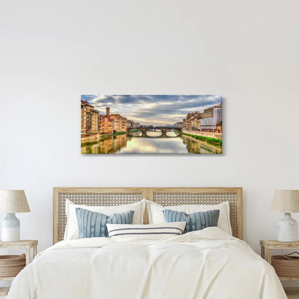 Város folyóval képe (120x50 cm)