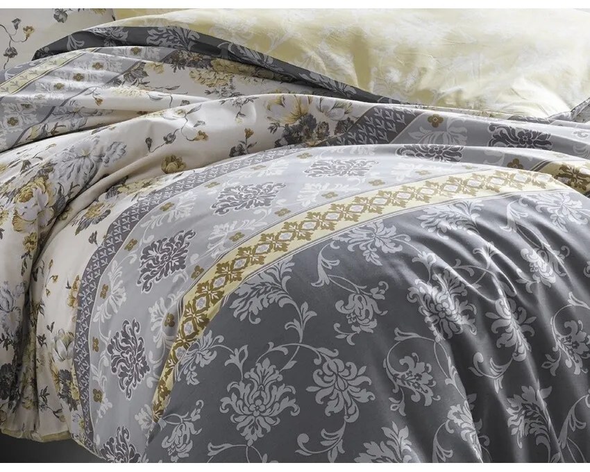 BedTex Vera pamut ágynemét szett szürke, 220 x 200 cm, 2 db 70 x 90 cm