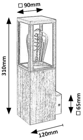 Rabalux 7195 - Kültéri fali lámpa WALES 1xE27/60W/230V IP44