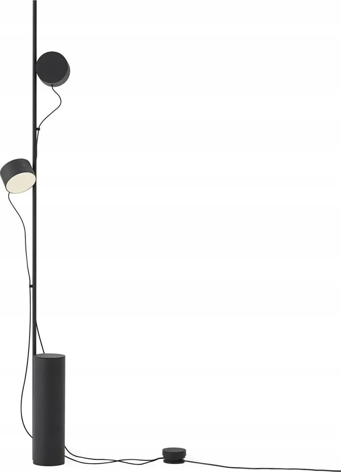 Muuto Post Álló lámpa Padlóra szerelhető Fekete