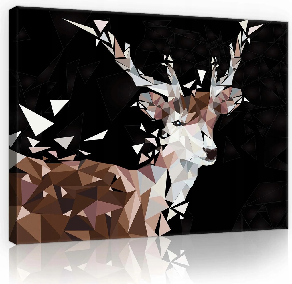 Vászonkép 60x40 Szarvas geometrikus poligonális művészet absztrakt állat