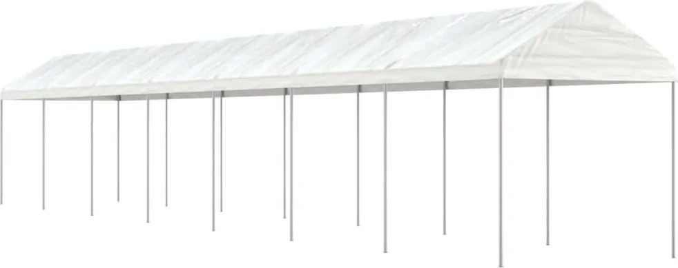 vidaXL fehér polietilén pavilon tetővel 15,61 x 2,28 x 2,69 m