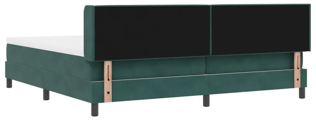 Boxspring Ágy Matrac Kígyó Zöld 200x200 cm Bársony