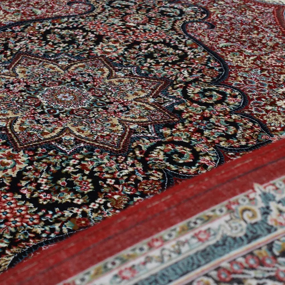 Perzsa szőnyeg bordó MEDALION 140x200 minőségi szőnyeg a nappaliba vagy hálószobába