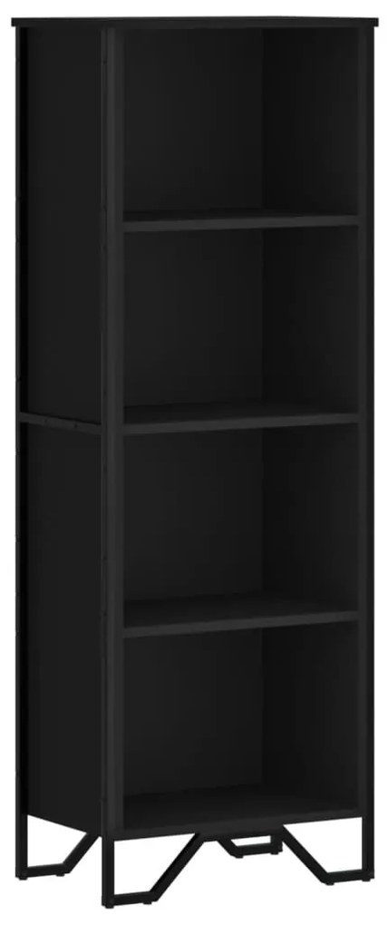 fekete szerelt fa könyvszekrény 50 x 31 x 137,5 cm