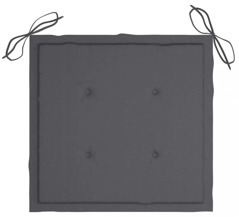 6 db rakásolható tömör tíkfa kerti szék párnákkal