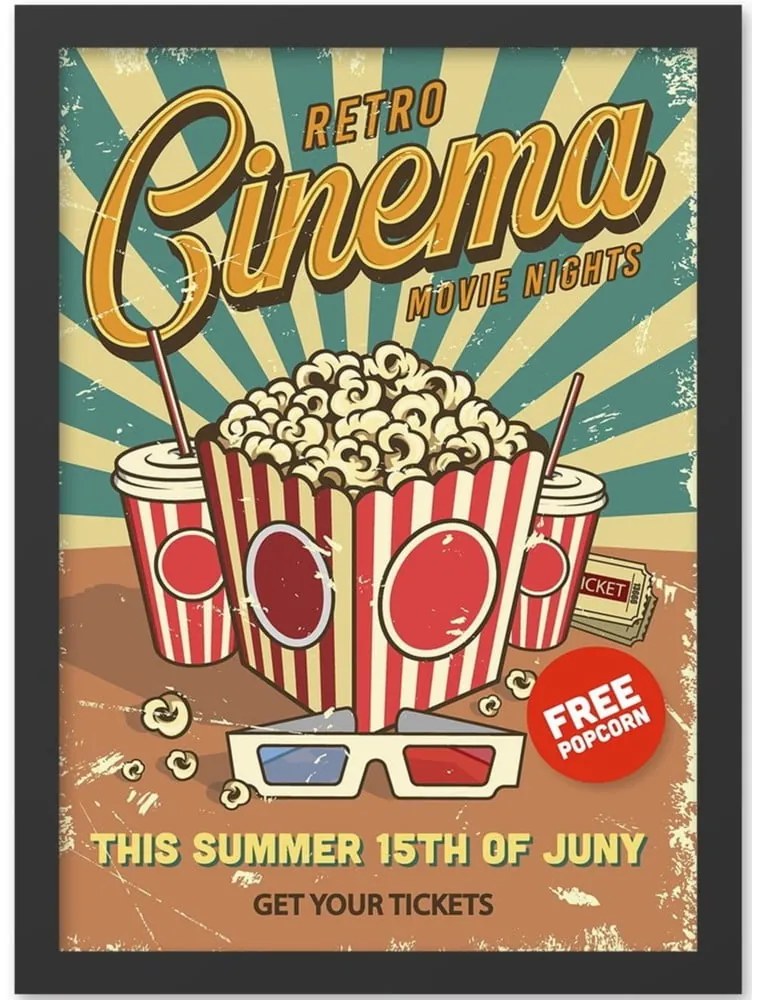 Kép 40x55 cm Retro Cinema – Wallity