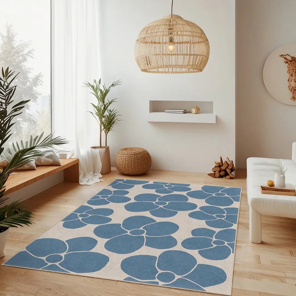Kék mosható futószőnyeg 80x200 cm Blue Meadow – Mila Home