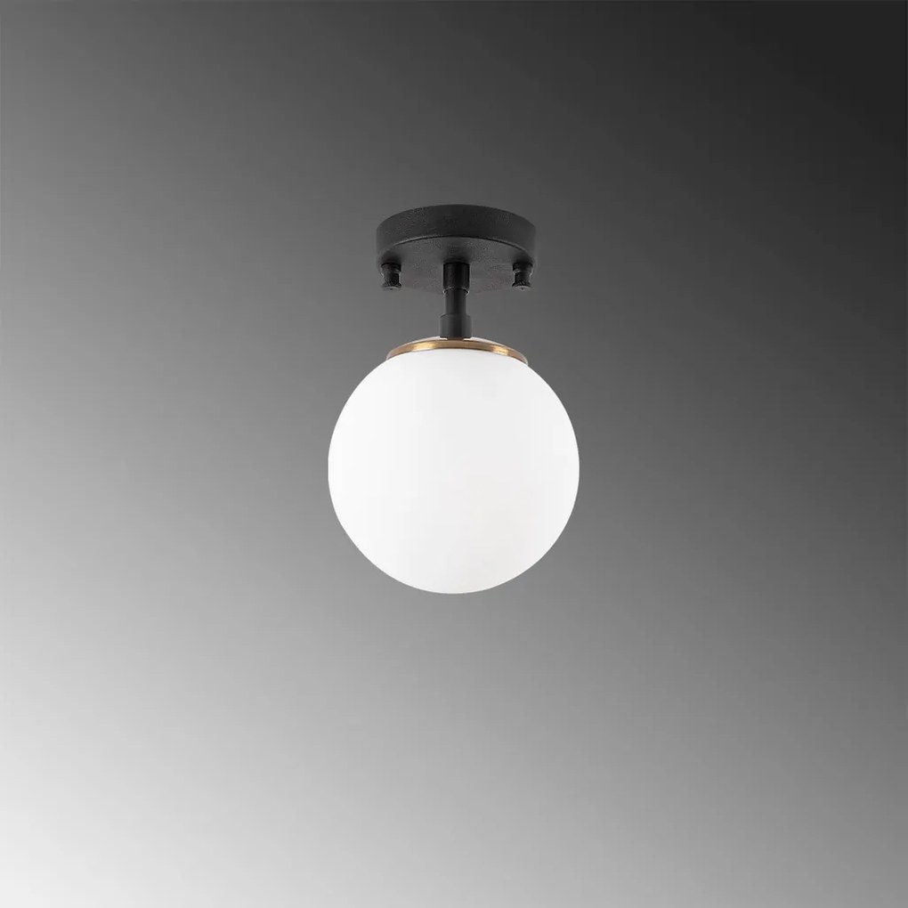 Atmaca 10210 fekete-antik fém-üveg függőlámpa, Ø15 cm