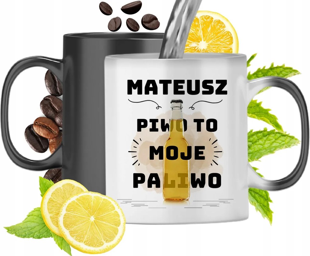 Mágikus bögre Máténak Fekete matt nyomott mintával 330ml