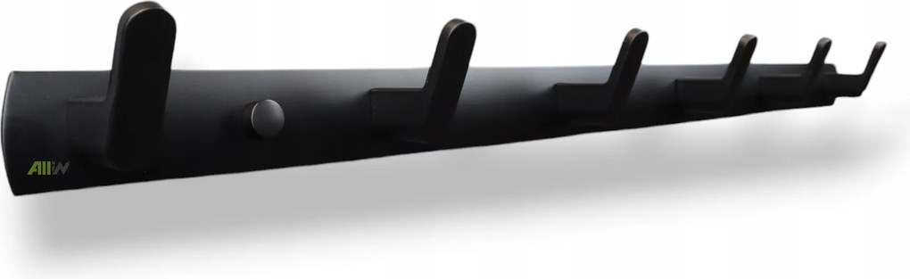 Előszobai ruhafogas, alumínium, 6 akasztós, Loft, fekete.