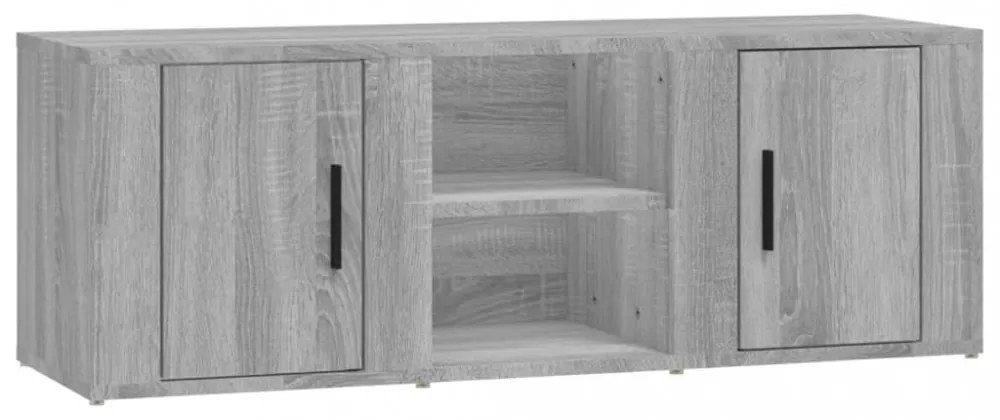 szürke sonoma színű szerelt fa TV-szekrény 100x31,5x35 cm