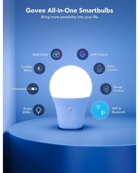 Govee - LED RGBWW Fényerőszabályozható izzó Smart E27/12W/230V 2700-6500K Wi-Fi