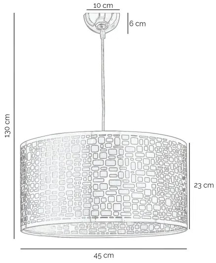 ONLI - Csillár zsinóron BRUCE 1xE27/15W/230V átm. 45 cm matt króm