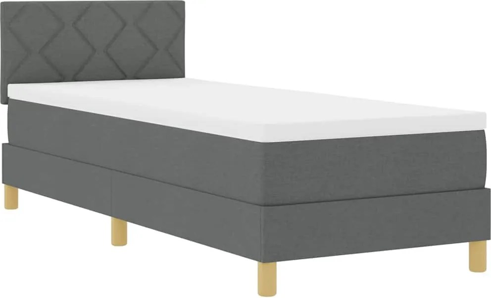 vidaXL LED Box Spring Ágy matracmal Sötétszürke 80 x 200 cm szövet