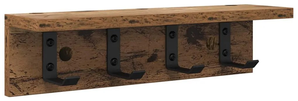 Fali Kabáthorog polcokkal Régi fa 40 x 10.5 x 10.5 cm Faanyag