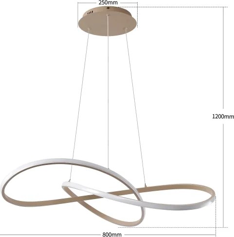Brilagi - LED, dimmelhető kábelen függesztett csillár INFINITY LED/80W/230V 80x80 cm bézs + távirányító
