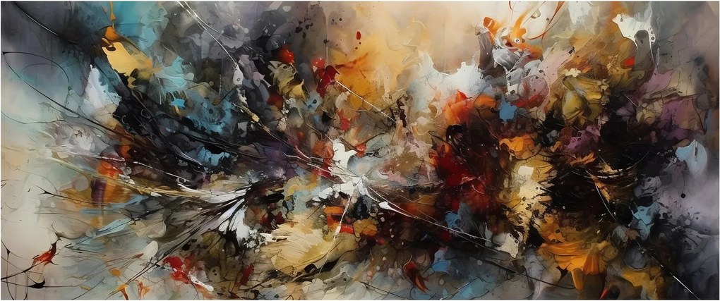Kép - Absztrakt grafika (120x50 cm)