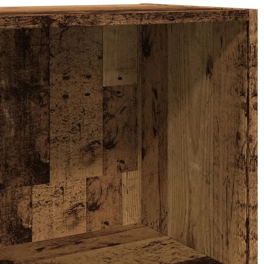 antik fa színű szerelt fa könyvespolc 40 x 30 x 114 cm