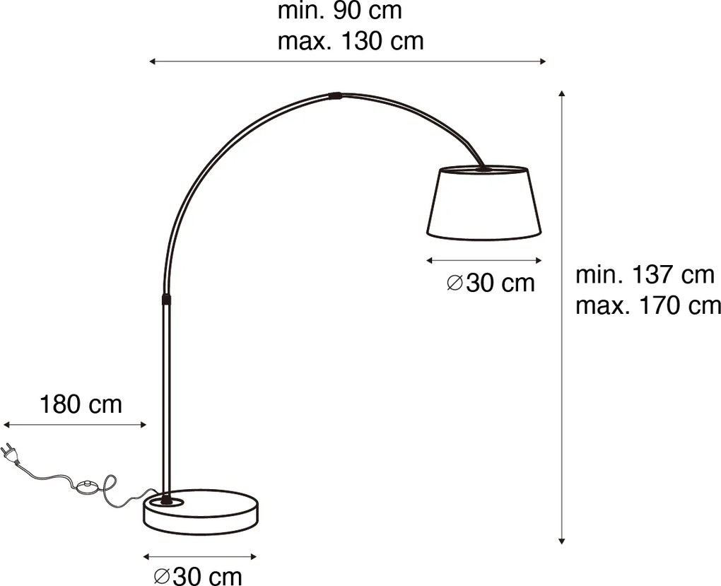Okos modern ív lámpa fekete, WiFi A60 - Arc Basic