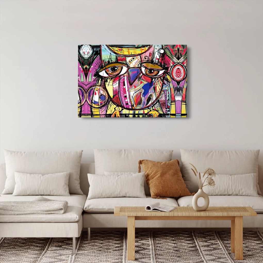 Kép - utca, művészet - bagoly (90x60 cm)