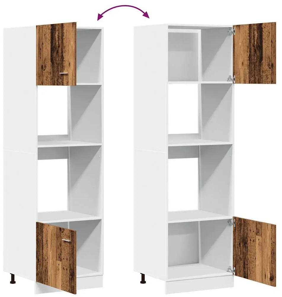 vidaXL “Lyon” antik fa szerelt fa mikrohullámú szekrény