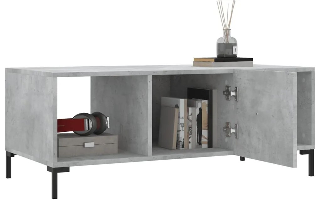 Betonszürke szerelt fa dohányzóasztal 102 x 50 x 40 cm