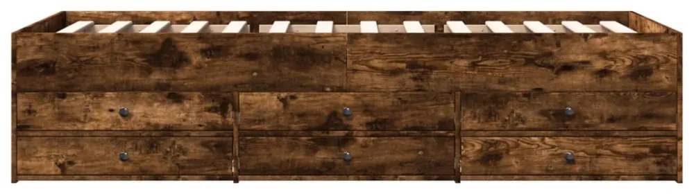 füstös tölgy kanapéágy fiókkal matrac nélkül 100x200 cm