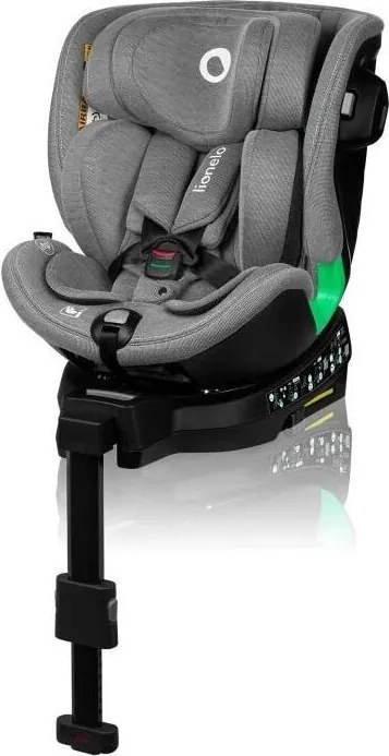 Lionelo - HARMONY i-Size 40-150 cm forgatható autós gyerekülés alapzattal, szürke