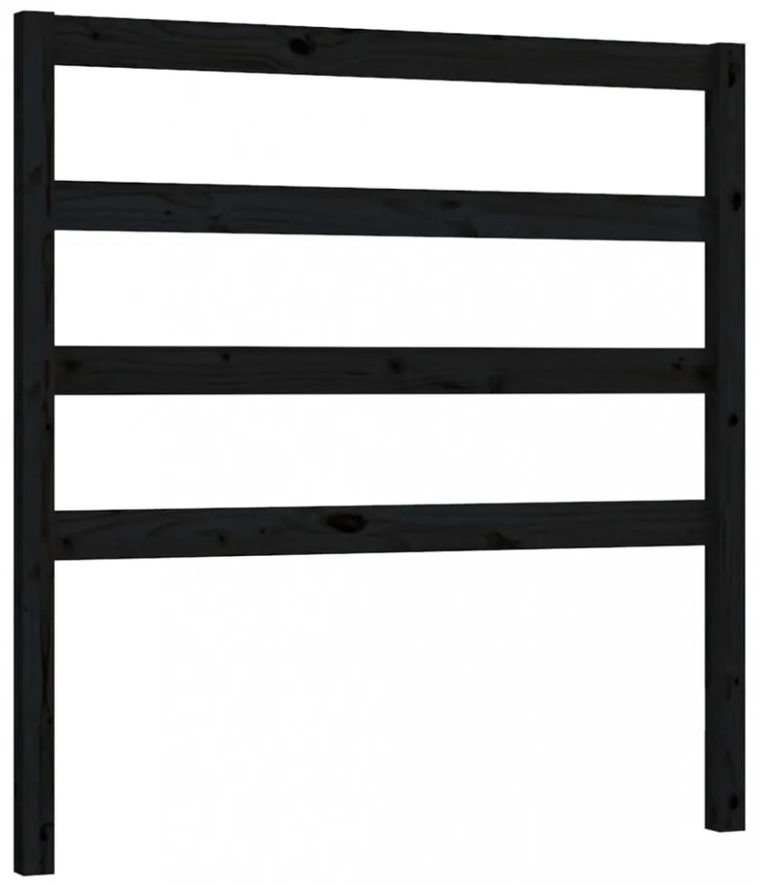 fekete tömör fenyőfa ágy fejtámla 95 x 4 x 100 cm