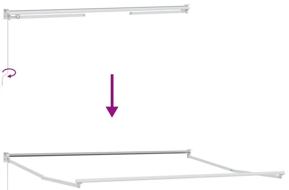 Manuális Behúzható Napellenző Fekete 300x250 cm