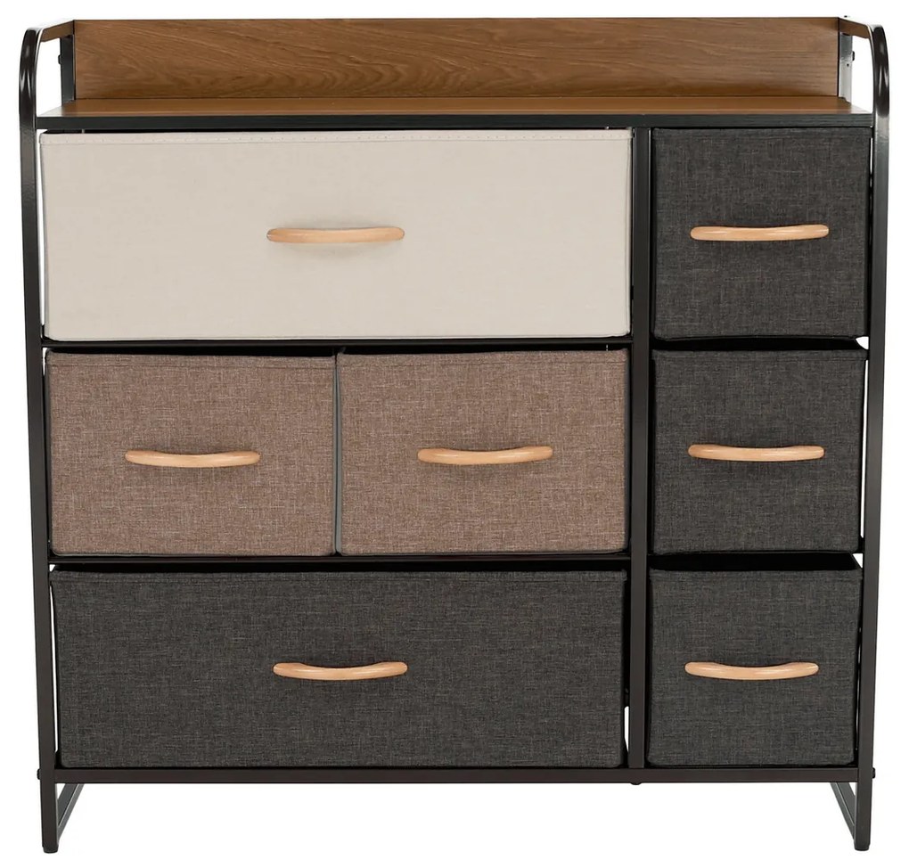 HAZEL TYP 3 szekrény szövet fiókokkal, barna, XL