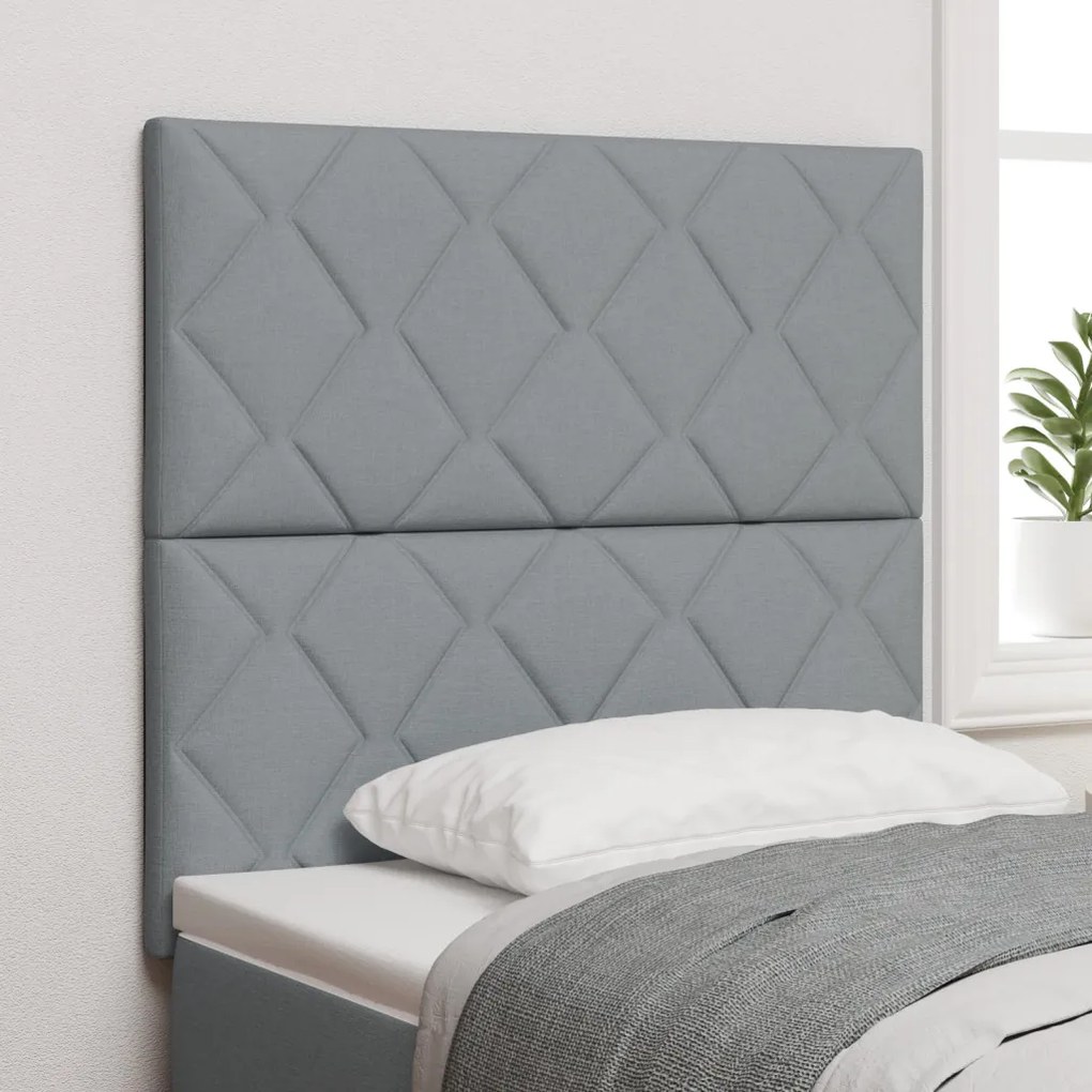 LED Fejtámla Gyémántblokkok Mintázat Világosszürke 100 cm Szövet