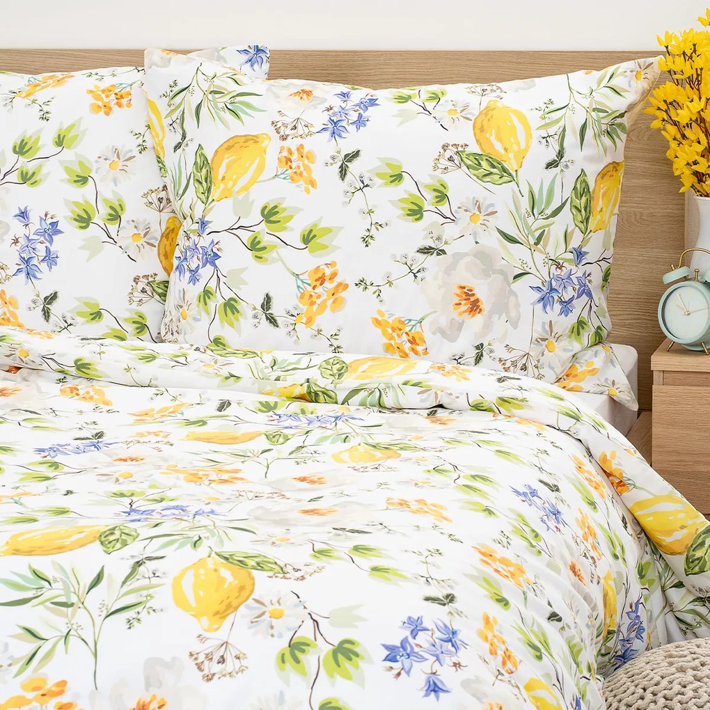 4Home Pamut ágynemű Lemon Delight, 220 x 200 cm, 2db 70 x 90 cm, 220 x 200 cm, 2 db 70 x 90 cm