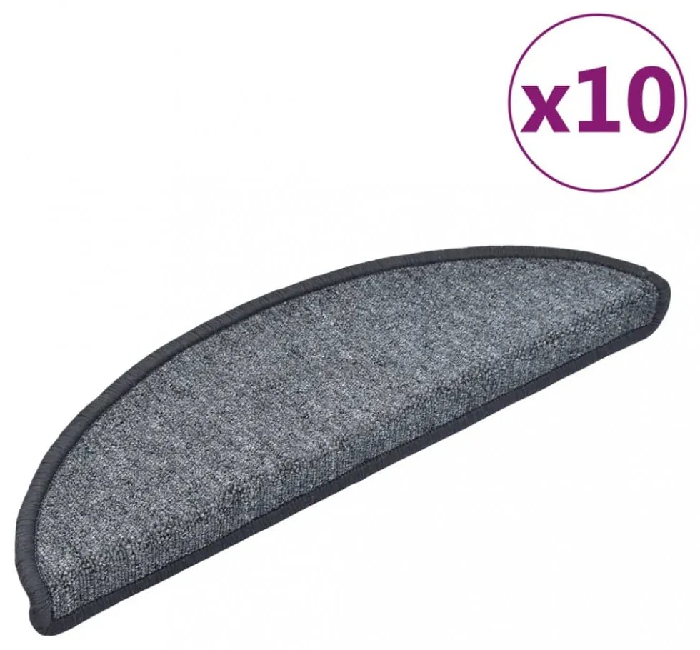 10 db sötétszürke lépcsőszőnyeg 56x17x3 cm