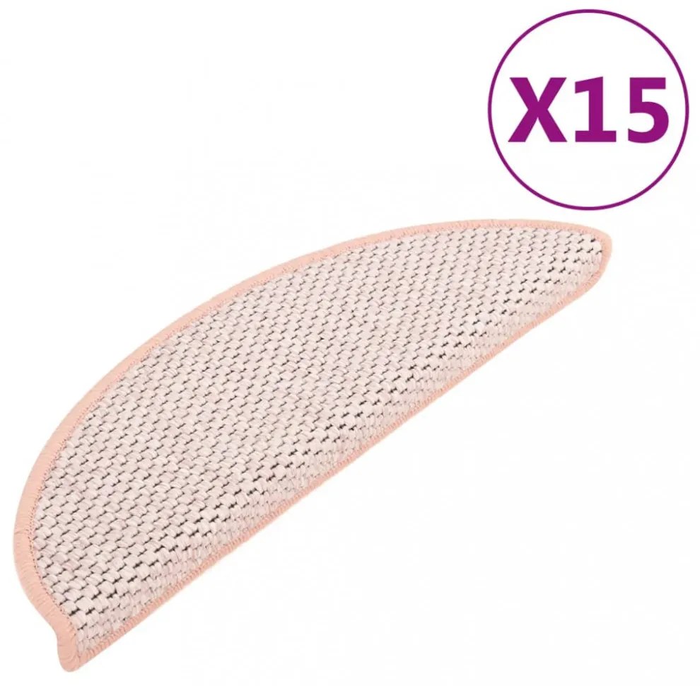 15 db szizál hatású rózsaszínű öntapadó lépcsőszőnyeg 65x21x4cm