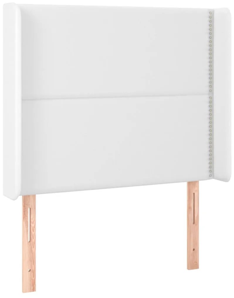 fehér műbőr LED-es fejtámla 93x16x118/128 cm