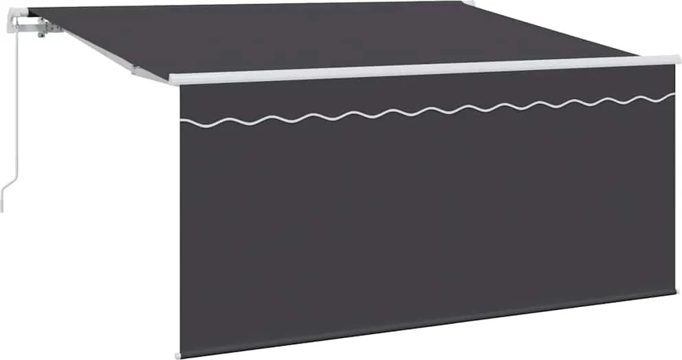 vidaXL Behúzható napellenző Csíkos Antracit 300 x 200 cm szövet