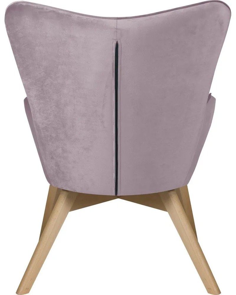 Levendula színű bársony fotel Niko – Ropez