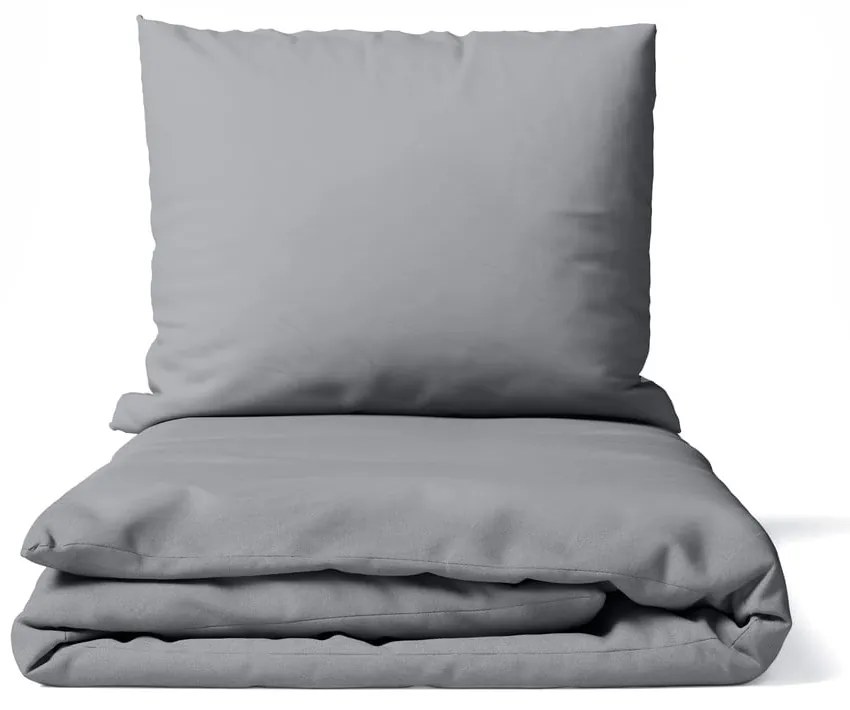 Szürke kétszemélyes hosszabbított mikroszatén ágyneműhuzat 200x220 cm Basic – Bonami Essentials