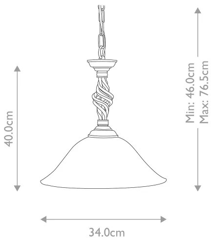 Elstead PB-P-BLK-GOLD - Csillár láncon PEMBROKE 1xE27/60W/230V
