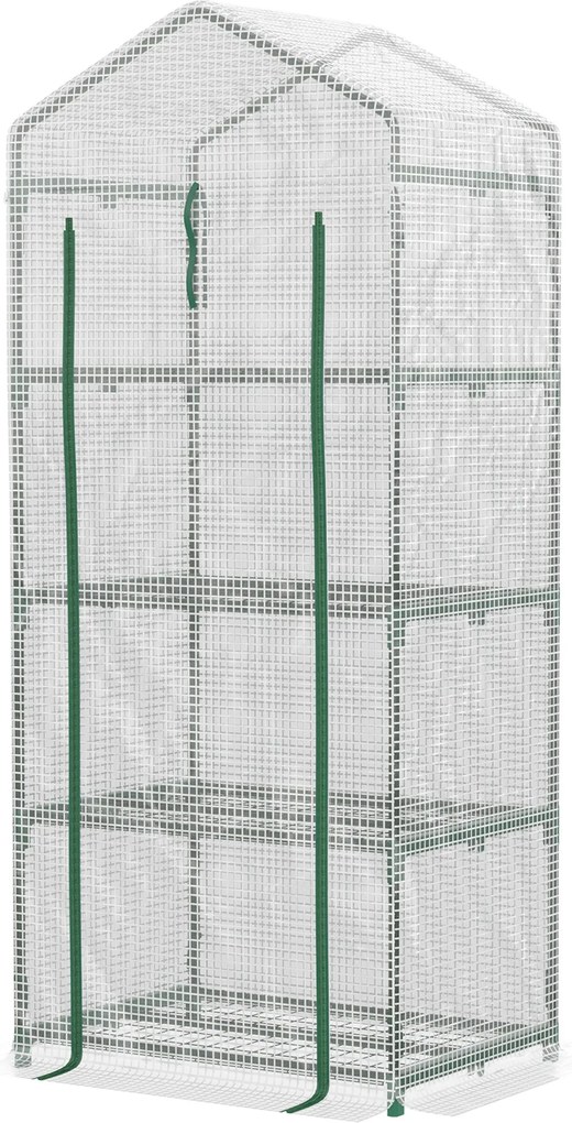 Outsunny üvegház polcokkal, télálló fóliából készült acél üvegház erkélyre, kertbe, paradicsom üvegház 70x50x160cm, zöldségek, virágok, növények üvegh