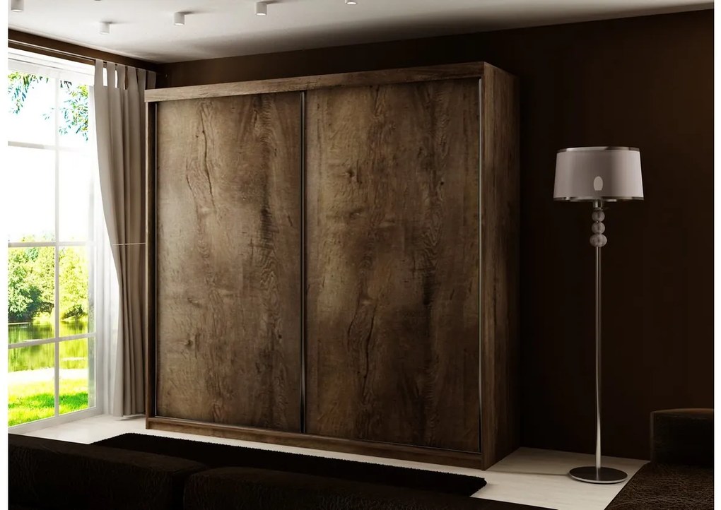 TALIA 25 tolóajtós szekrény, 250x200x62, sonoma tölgy