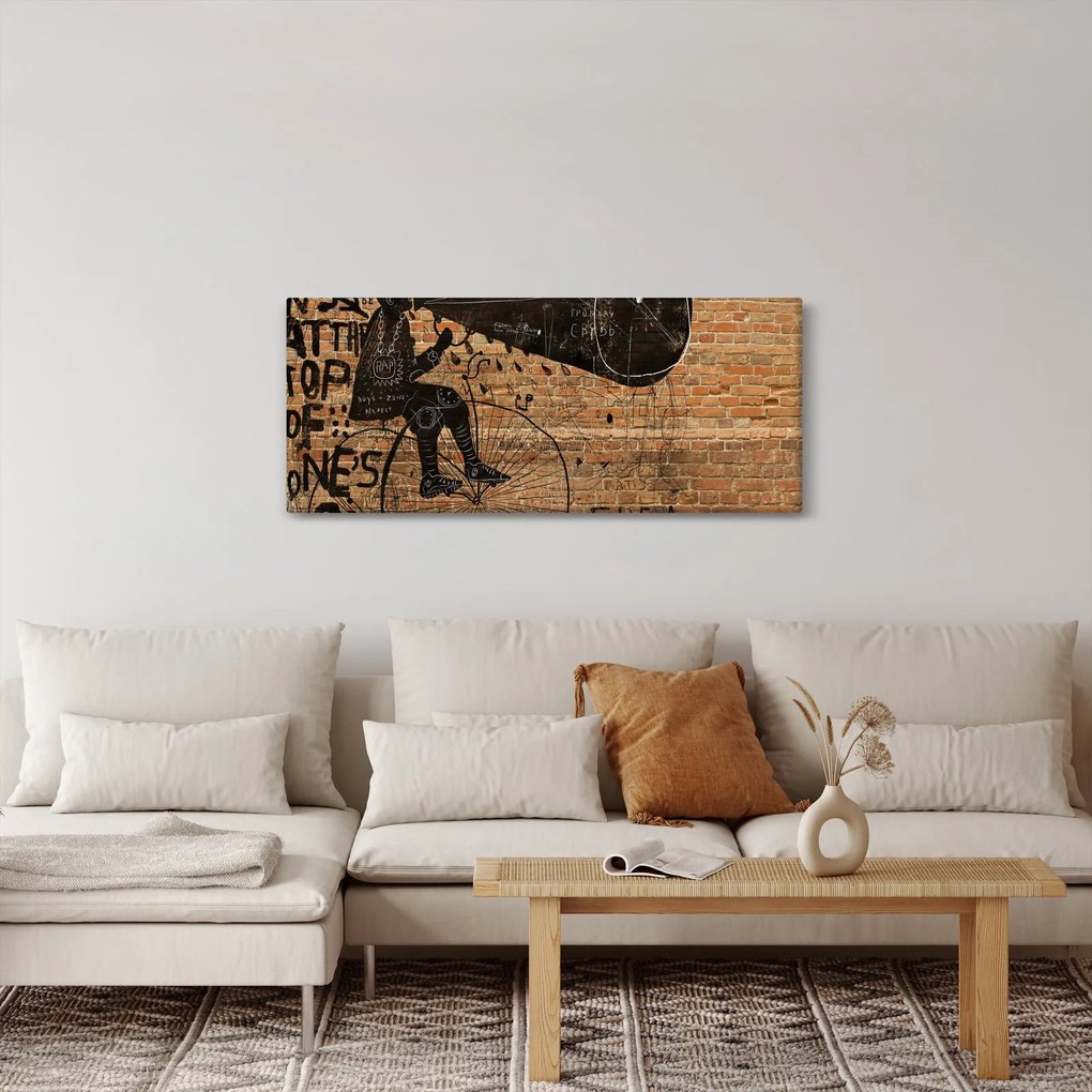 Kép - Férfi kerékpáron Banksy stílusában (120x50 cm)