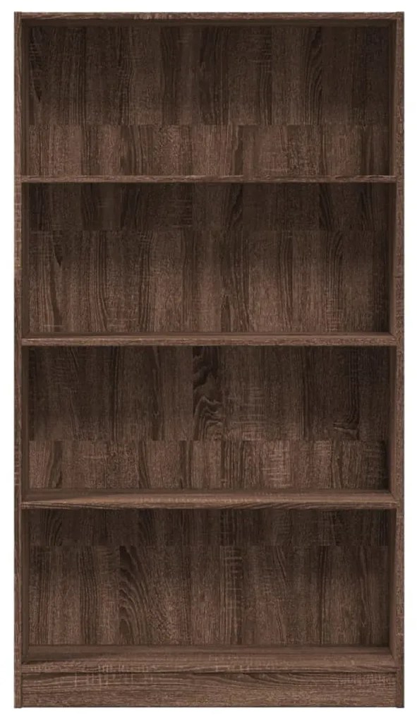 barna tölgy színű szerelt fa könyvszekrény 80 x 24 x 143 cm
