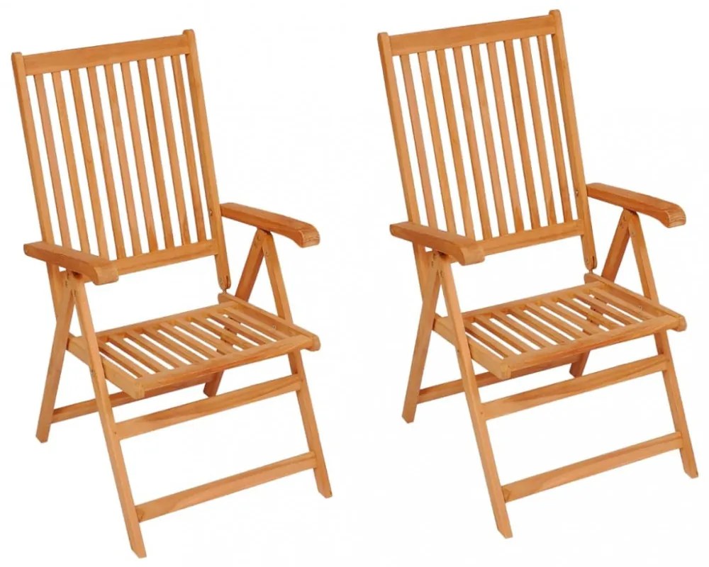 2 db tömör tíkfa kerti szék fekete párnákkal