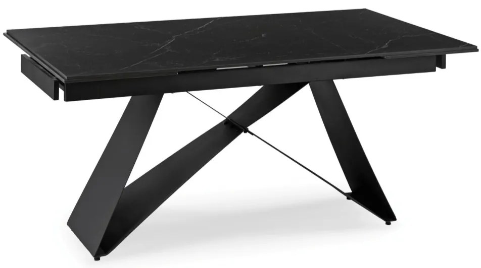 Stół VICTOR Ceramiczny Rozkładany 160-240 cm Czarny márvány/Czarny